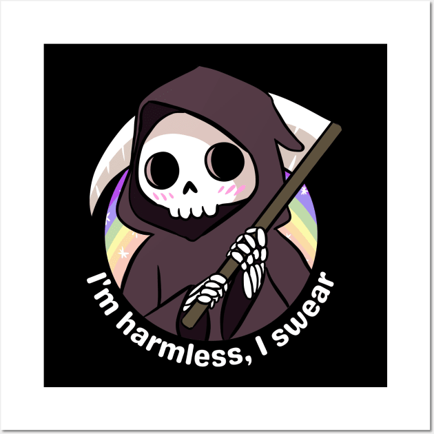 Cute harmless little grim reaper Wall Art by Yarafantasyart